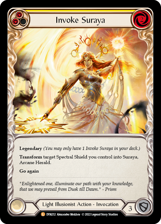 Image of Invoke Suraya // Suraya, Archangel of Knowledge [DYN212] (Dynasty)  Rainbow Foil