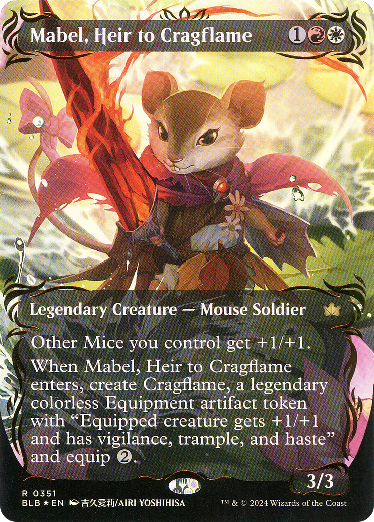 Image of Mabel, Heir to Cragflame (Borderless) (Raised Foil) [Bloomburrow]