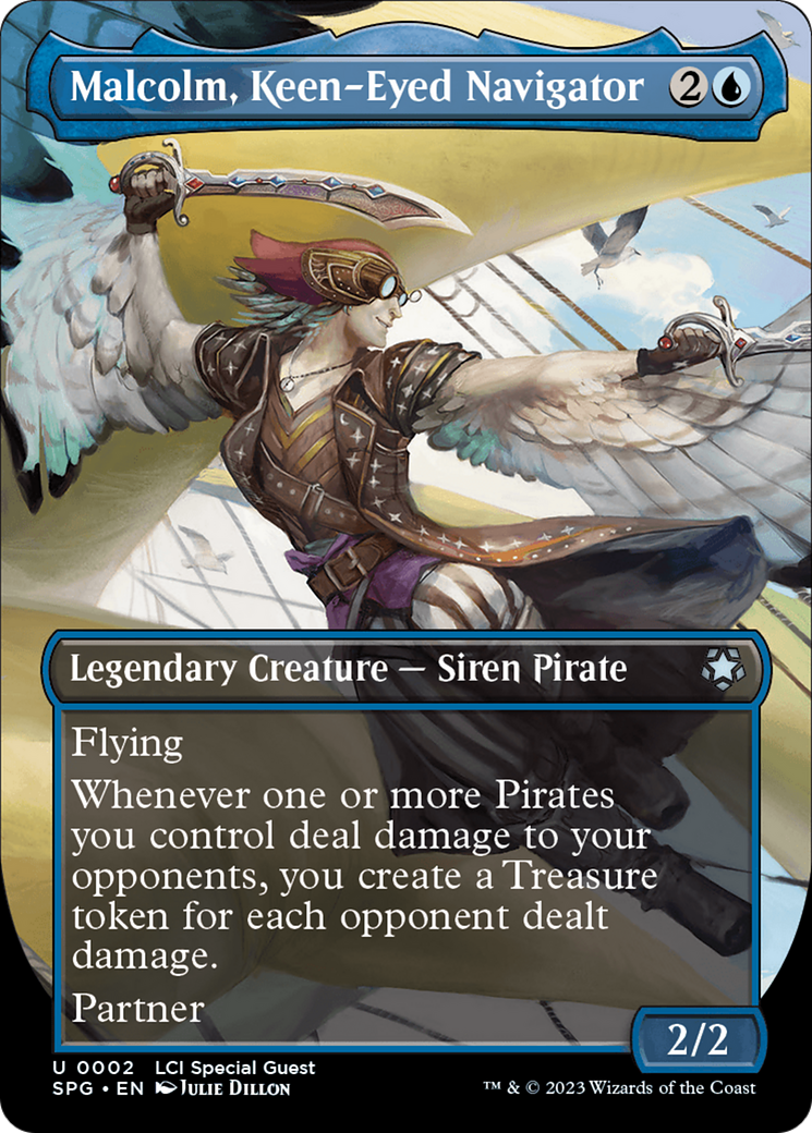 Image of Malcolm, Keen-Eyed Navigator (Borderless) [The Lost Caverns of Ixalan Special Guests]
