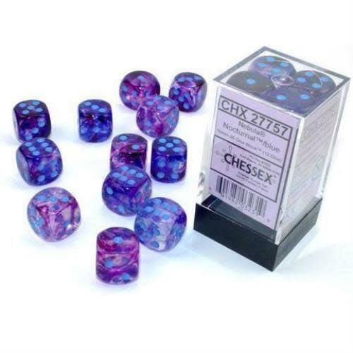Image of Chessex Nebula -Nocturnal /Blue Luminary - 36 Dice Set D6