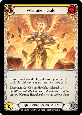 Wartune Herald (Yellow) [MON027-RF] (Monarch)  1st Edition Rainbow Foil