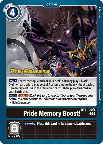 Image of Pride Memory Boost! [BT7-105] [Next Adventure Pre-Release Cards]