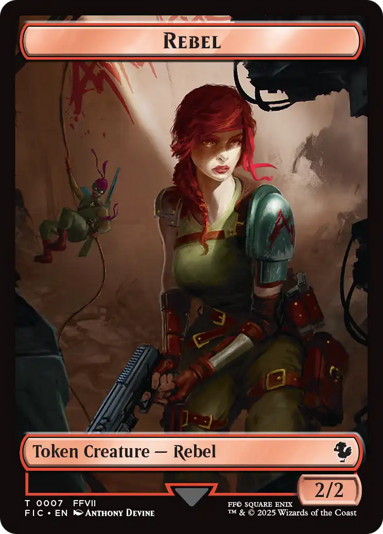 Image of Soldier // Rebel Double-Sided Token (Surge Foil) [FINAL FANTASY Commander Tokens]
