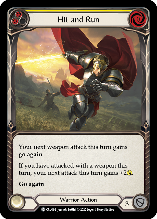 Image of Hit and Run (Yellow) [CRU092] (Crucible of War)  1st Edition Rainbow Foil