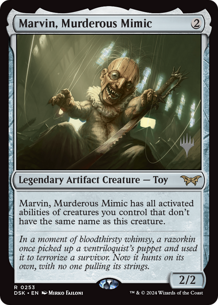 Image of Marvin, Murderous Mimic (Promo Pack) [Duskmourn: House of Horror Promos]