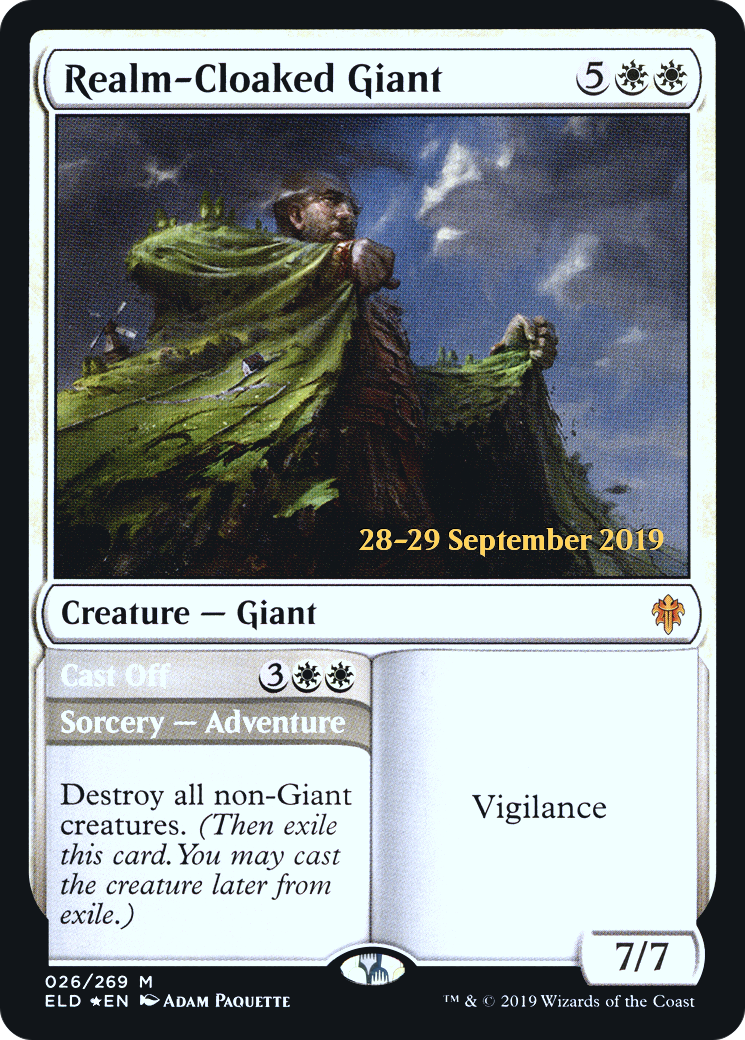 Image of Realm-Cloaked Giant // Cast Off [Throne of Eldraine Prerelease Promos]