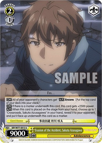 Image of Evasion of the Accident, Sakuta Azusagawa [Rascal Does Not Dream of a Dreaming Girl]