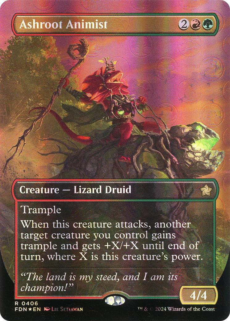 Image of Ashroot Animist (Borderless) (Mana Foil) [Foundations]