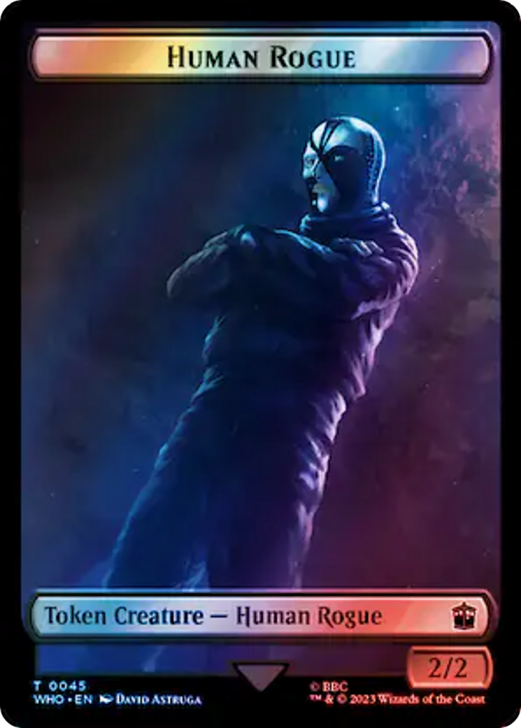 Image of Human Rogue // Dinosaur Double-Sided Token (Surge Foil) [Doctor Who Tokens]