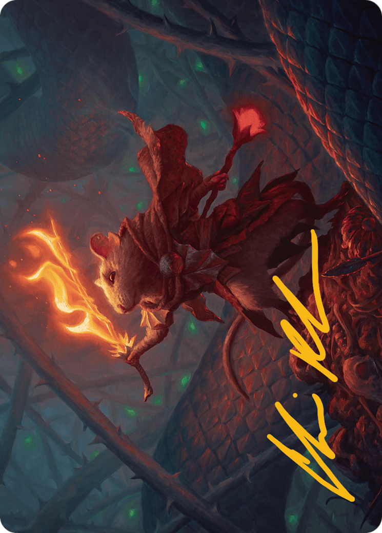 Image of Emberheart Challenger Art Card (Gold-Stamped Signature) [Bloomburrow Art Series]