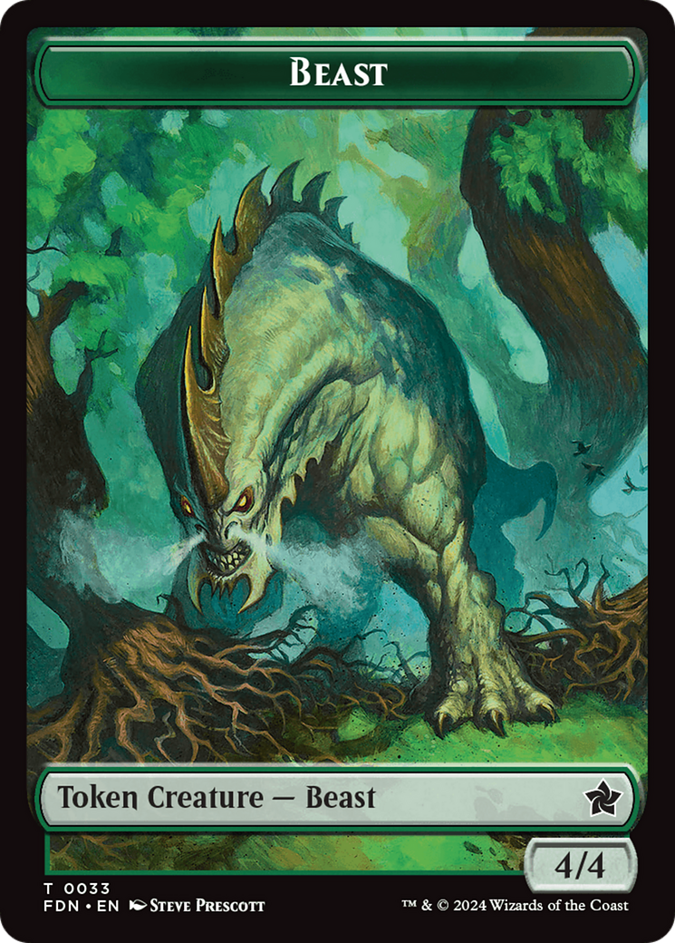 Image of Dog // Beast (0033) Double-Sided Token [Foundations Tokens]