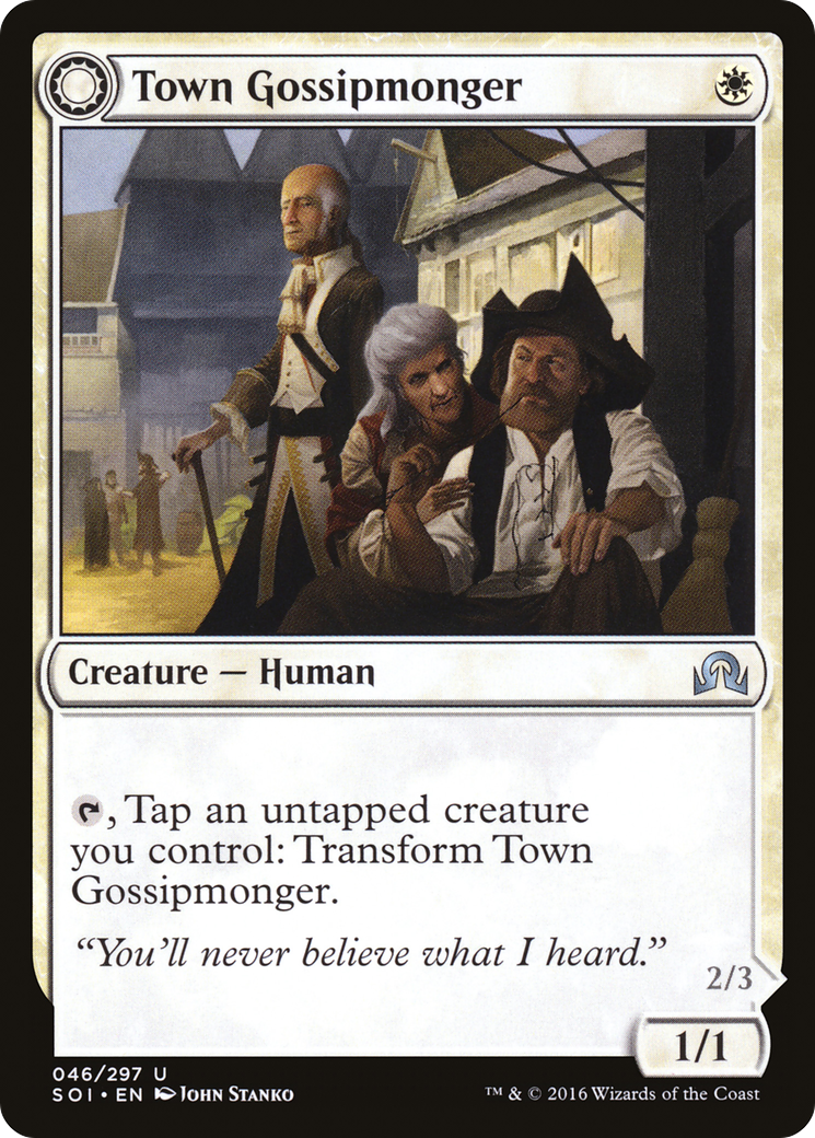 Image of Town Gossipmonger // Incited Rabble [Shadows over Innistrad]