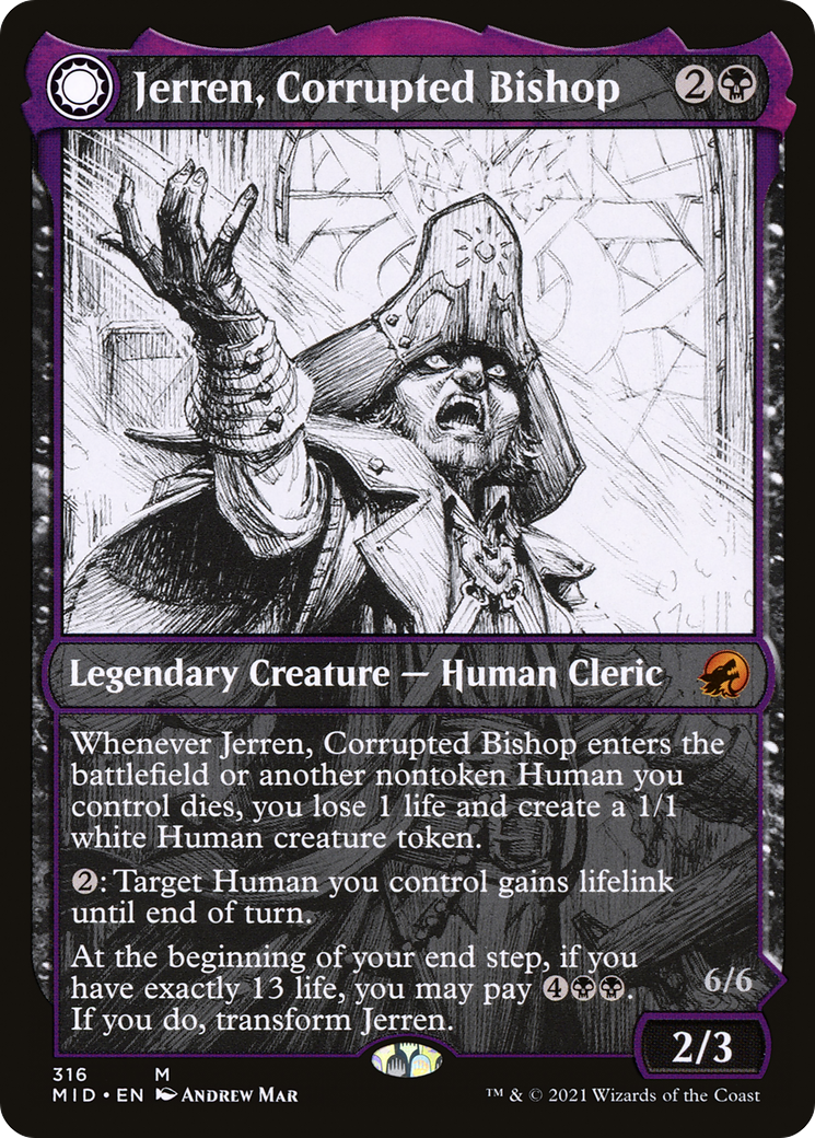 Image of Jerren, Corrupted Bishop // Ormendahl, the Corrupted (Showcase Eternal Night) [Innistrad: Midnight Hunt]