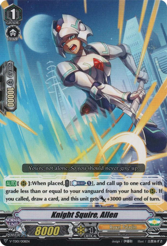 Image of Knight Squire, Allen (V-TD01/008EN) [Aichi Sendou]