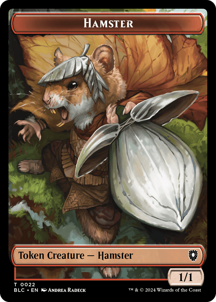 Image of Hamster // Saproling Double-Sided Token [Bloomburrow Commander Tokens]