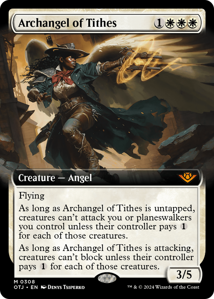 Image of Archangel of Tithes (Extended Art) [Outlaws of Thunder Junction]