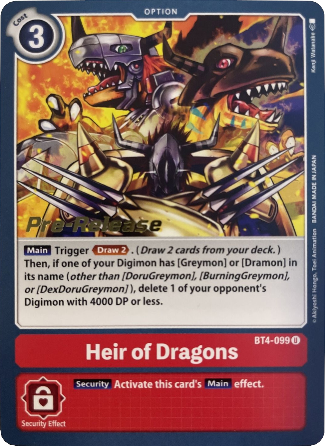 Image of Heir of Dragons [BT4-099] [Great Legend Pre-Release Promos]