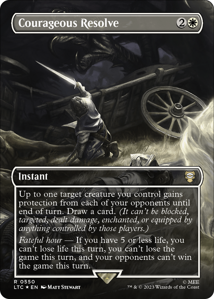 Image of Courageous Resolve (Borderless) (Surge Foil) [The Lord of the Rings: Tales of Middle-Earth Commander]
