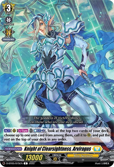 Image of Knight of Clearsightness, Arviragus (D-BT05/075EN) [Triumphant Return of the Brave Heroes]