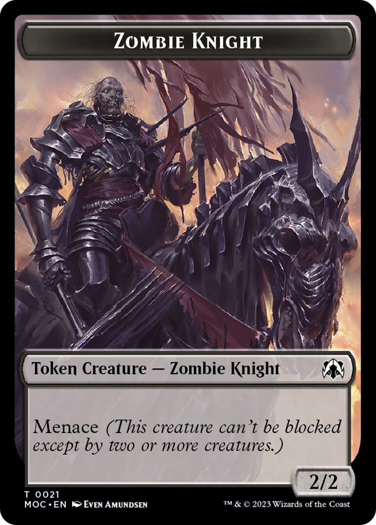 Image of Zombie Knight // Human (6) Double-Sided Token [March of the Machine Commander Tokens]