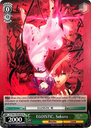 Image of EGOISTIC, Sakura (FS/S64-PE03PR PR) (Promo) [Fate/Stay Night [Heaven's Feel]]