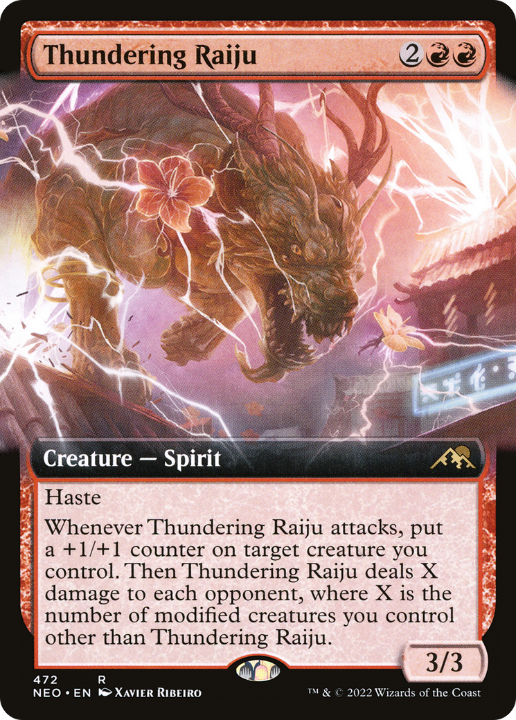 Image of Thundering Raiju (Extended Art) [Kamigawa: Neon Dynasty]