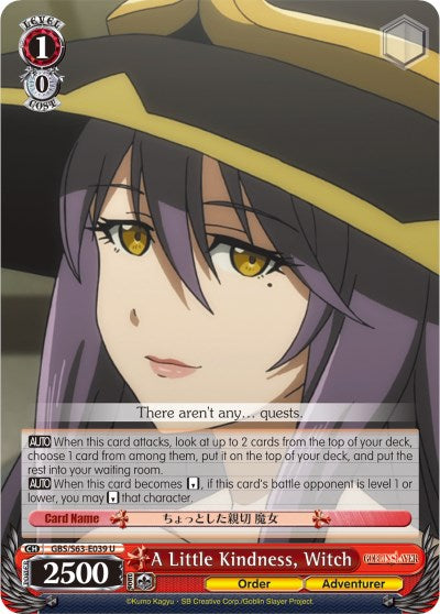 Image of A Little Kindness, Witch (GBS/S63-E039 U) [Goblin Slayer]