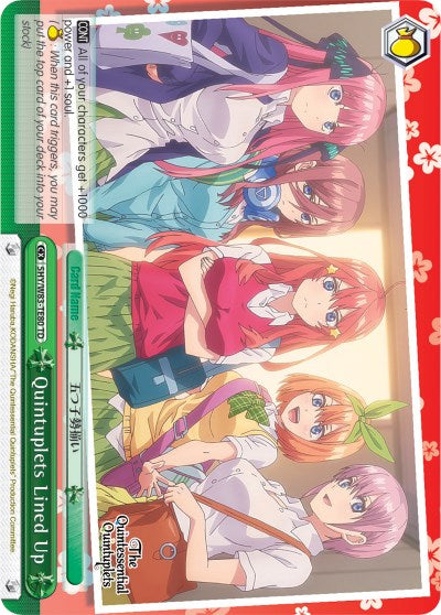 Image of Quintuplets Lined Up (5HY/W83-TE80 TD) (Green) [The Quintessential Quintuplets]