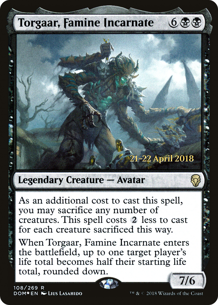 Image of Torgaar, Famine Incarnate [Dominaria Prerelease Promos]