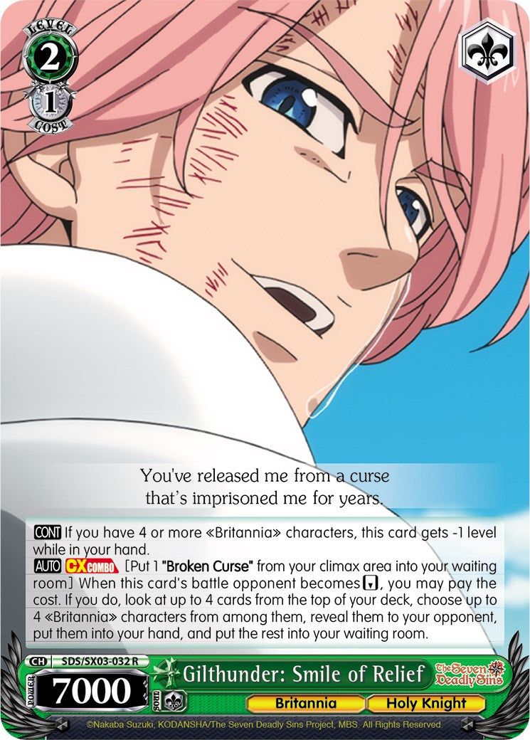 Image of Gilthunder: Smile of Relief (SDS/SX03-032 R) [The Seven Deadly Sins]