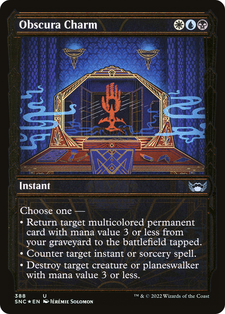 Image of Obscura Charm (Showcase Golden Age Gilded Foil) [Streets of New Capenna]
