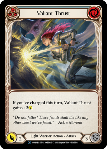 Valiant Thrust (Blue) [U-MON041-RF] (Monarch Unlimited)  Unlimited Rainbow Foil