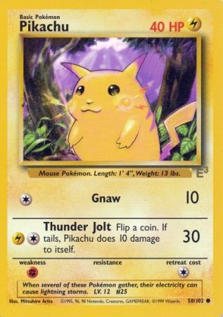 Image of Pikachu (58/102) (E3 Stamped Promo) [Miscellaneous Cards]