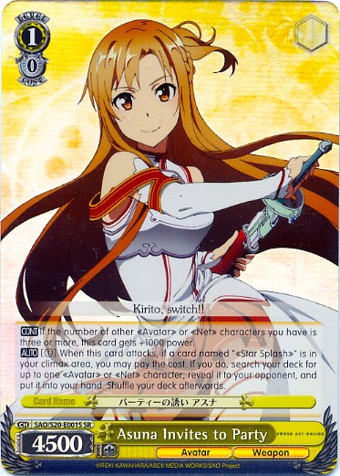 Image of Asuna Invites to Party (SAO/S20-E001S SR) [Sword Art Online]