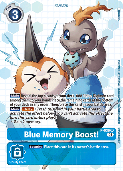 Image of Blue Memory Boost! [P-036] (Box Promotion Pack - Next Adventure) [Promotional Cards]