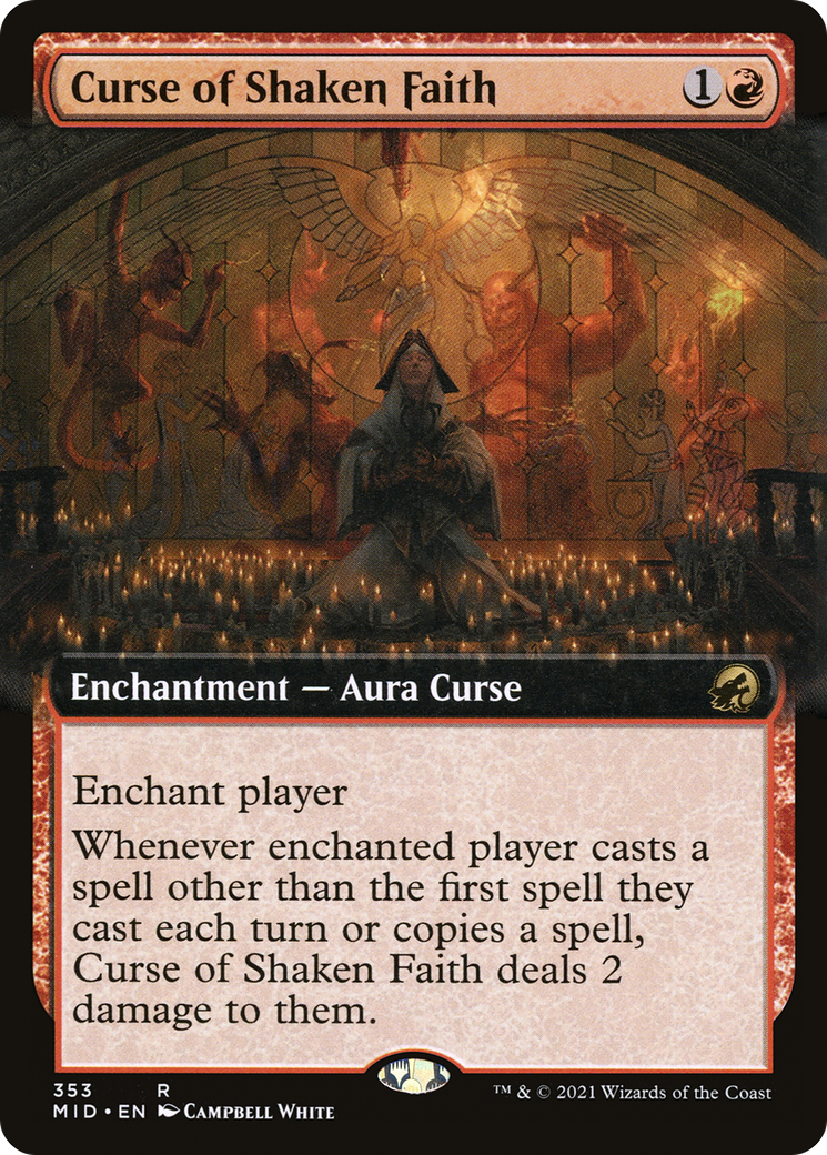 Image of Curse of Shaken Faith (Extended Art) [Innistrad: Midnight Hunt]