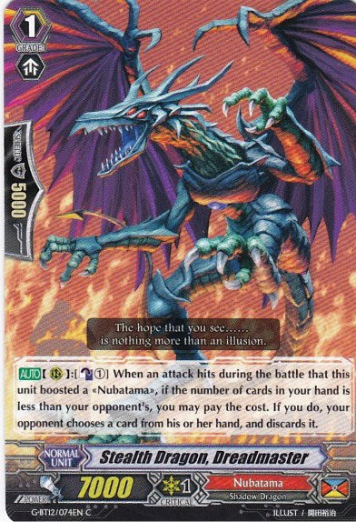 Image of Stealth Dragon, Dreadmaster (G-BT12/074EN) [Dragon King's Awakening]