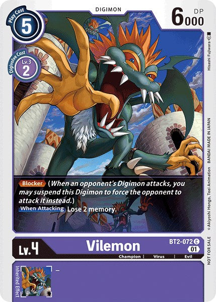 Image of Vilemon [BT2-072] (Tamer Party Vol. 4 Promo) [Release Special Booster Ver.1.0 Promos]