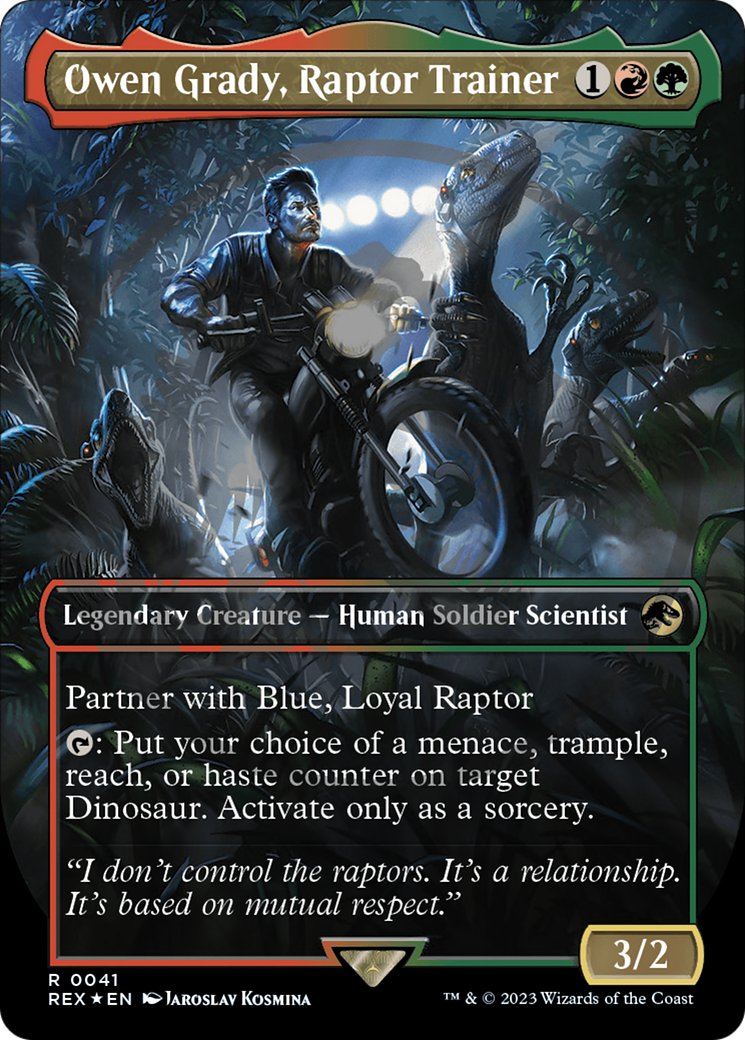 Image of Owen Grady, Raptor Trainer (Emblem) (Borderless) [Jurassic World Collection Tokens]