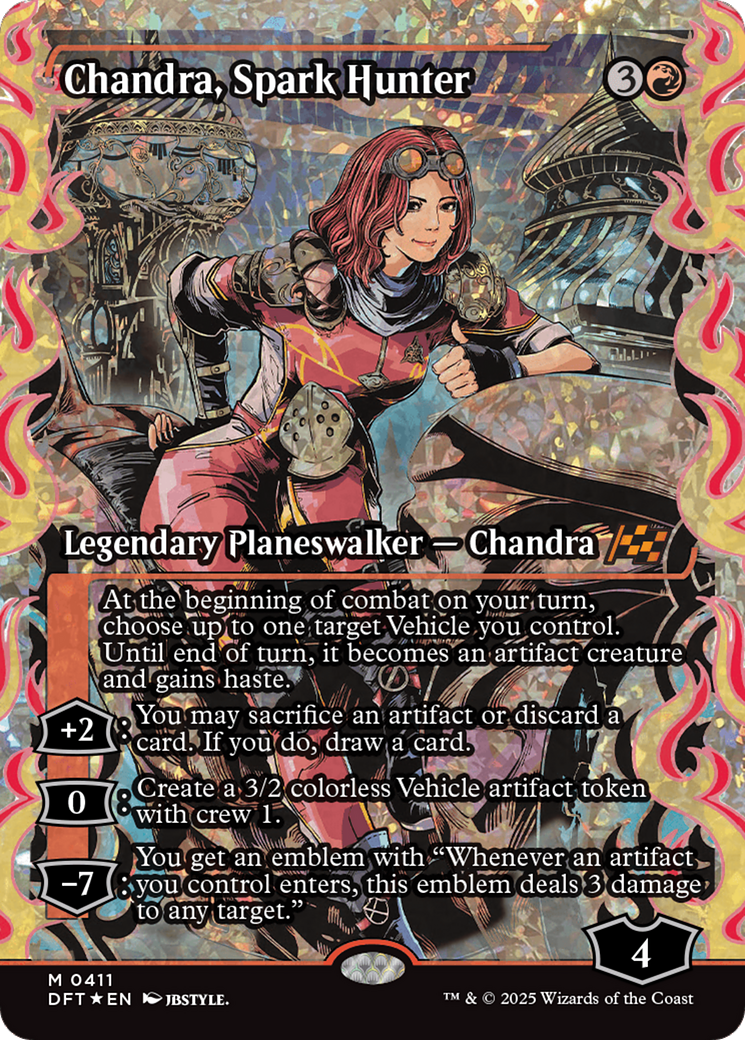 Image of Chandra, Spark Hunter (Showcase Fracture Foil) (Japanese) [Aetherdrift]
