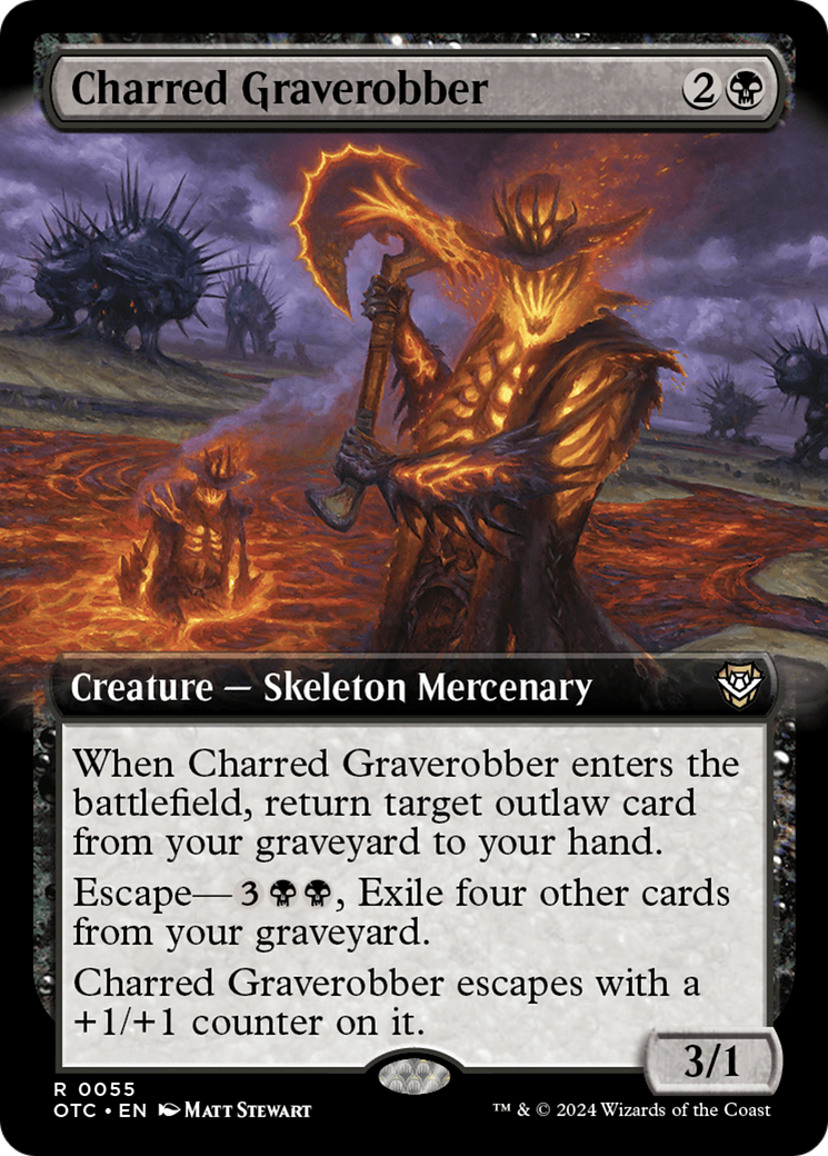 Image of Charred Graverobber (Extended Art) [Outlaws of Thunder Junction Commander]