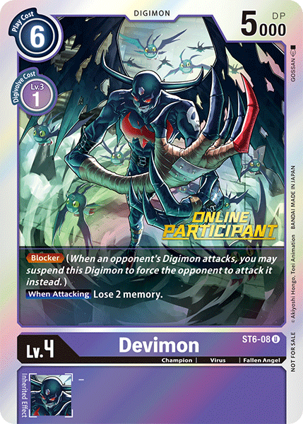 Image of Devimon [ST6-08] (Online Participant) [Starter Deck: Venomous Violet Promos]