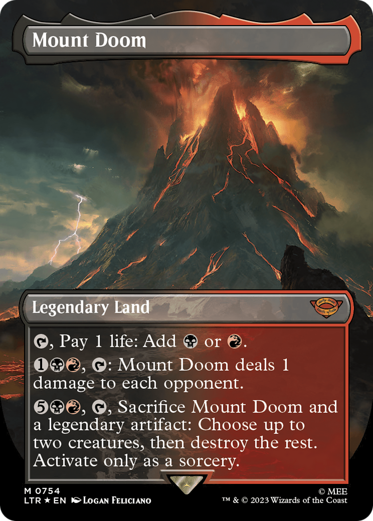 Image of Mount Doom (Borderless) (Surge Foil) [The Lord of the Rings: Tales of Middle-Earth]