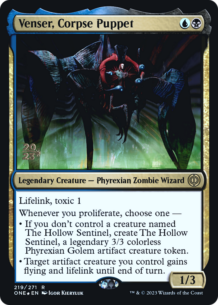 Image of Venser, Corpse Puppet [Phyrexia: All Will Be One Prerelease Promos]