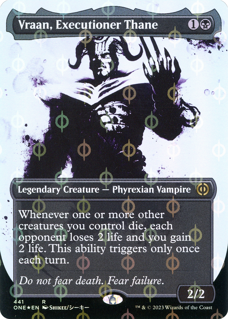 Image of Vraan, Executioner Thane (Borderless Ichor Step-and-Compleat Foil) [Phyrexia: All Will Be One]