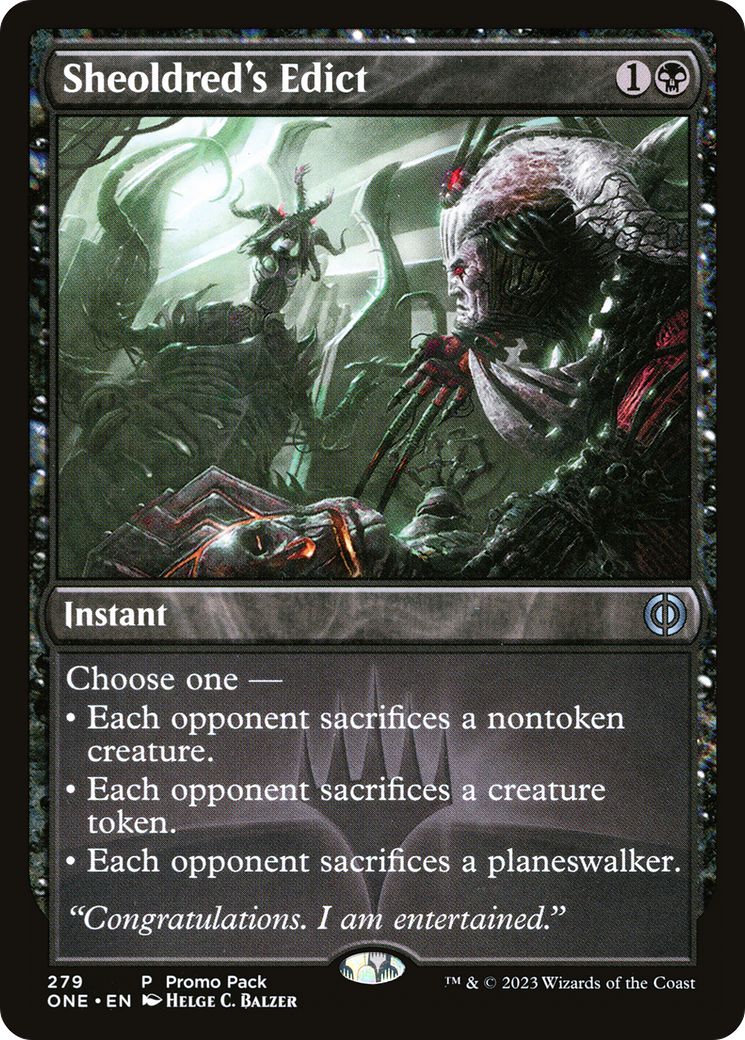 Image of Sheoldred's Edict (Promo Pack) [Phyrexia: All Will Be One Promos]