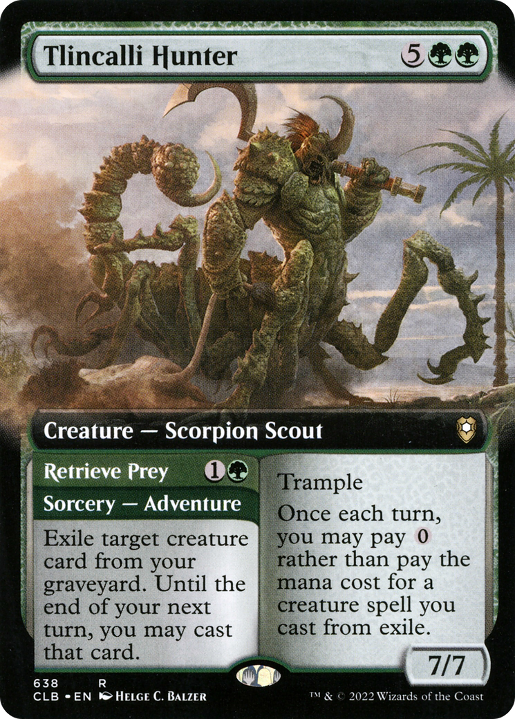 Image of Tlincalli Hunter // Retrieve Prey (Extended Art) [Commander Legends: Battle for Baldur's Gate]