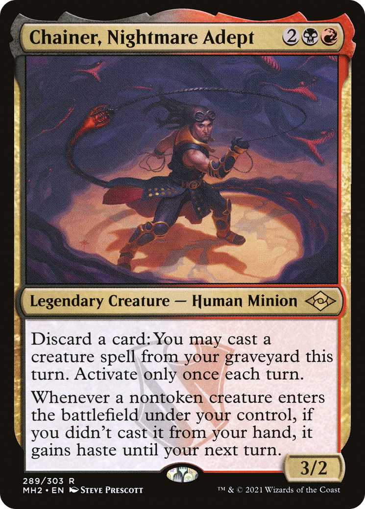 Image of Chainer, Nightmare Adept (MH2-289) - Modern Horizons 2 Etched Foil