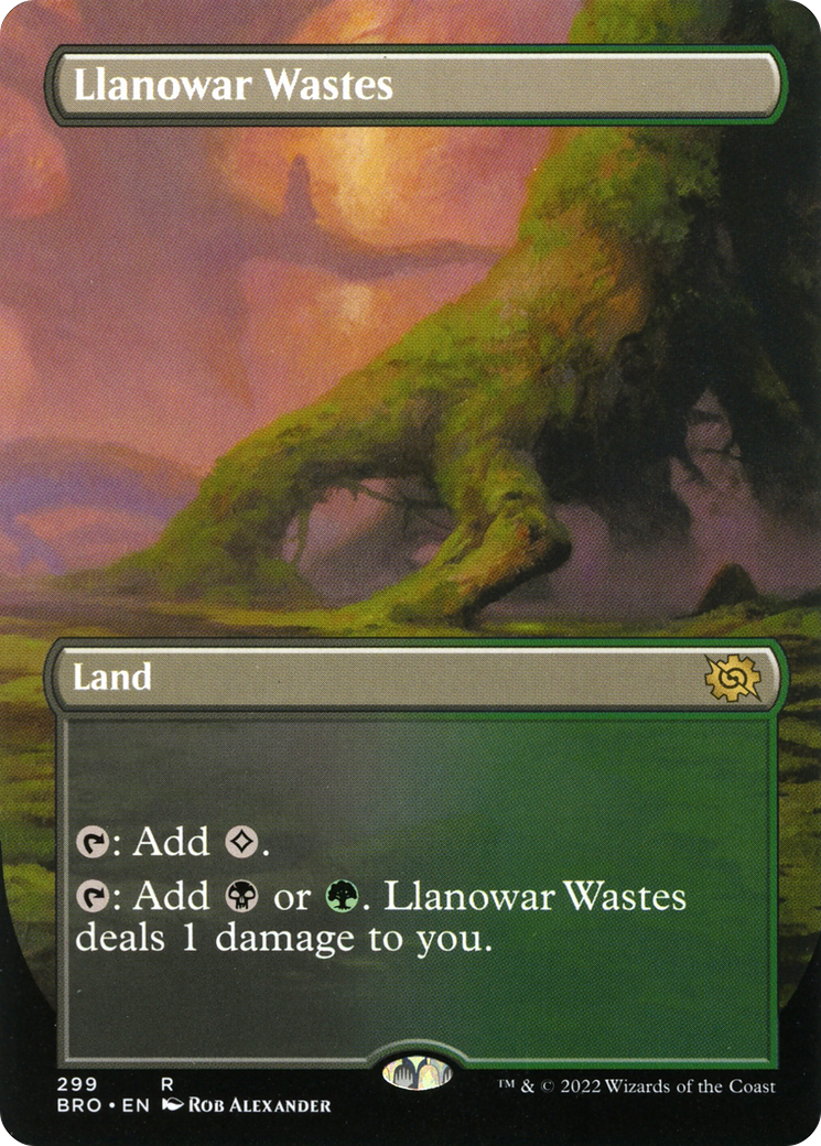 Image of Llanowar Wastes (Borderless Alternate Art) [The Brothers' War]