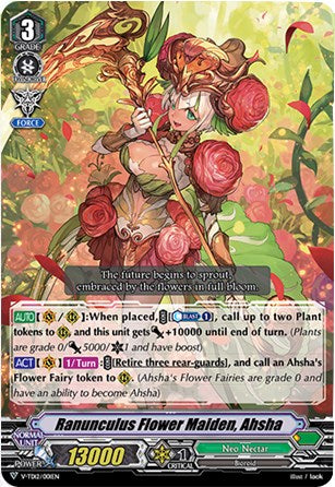 Image of Ranunculus Flower Maiden, Ahsha (Parallel Foil) (V-TD12/001EN) [Ahsha]